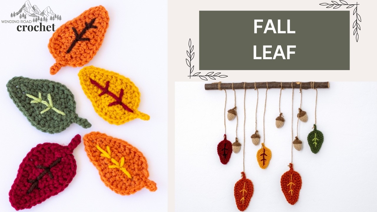 How to CROCHET FALL LEAVES | Quick and Easy Crochet Leaf Pattern | Autumn Crochet Decor