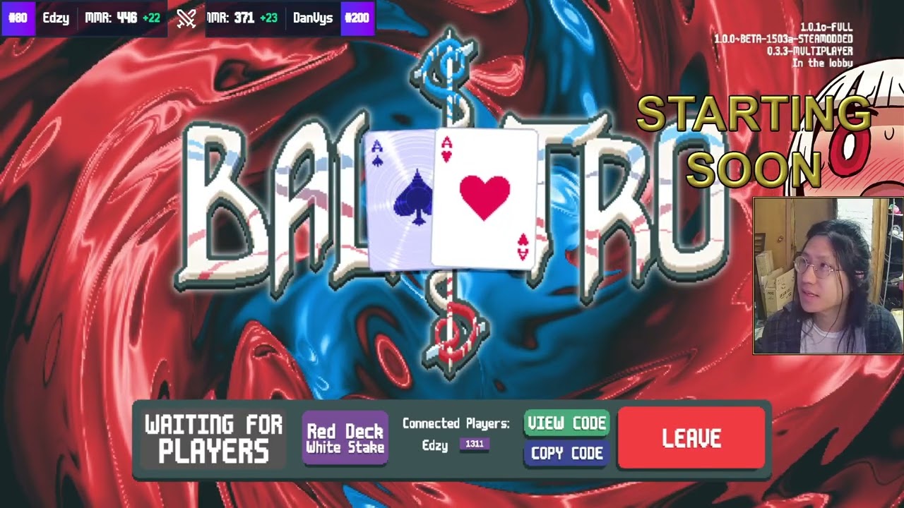 Back with thunderous O-plusses. Casting MLBA: skootie v. Bear @2p EST (Balatro)