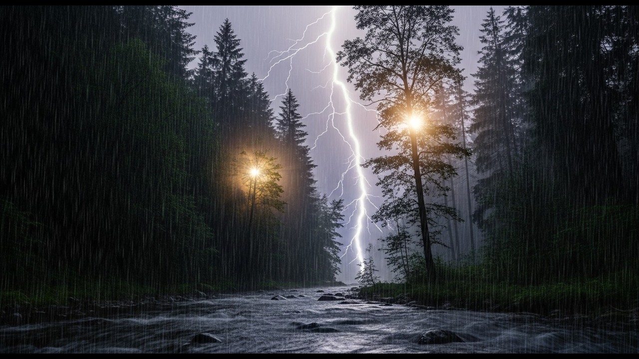 30 MINUTES Gentle Rain at Night, Rain Sounds for Sleep, Insomnia, Relaxing, Meditation, Yoga, Study