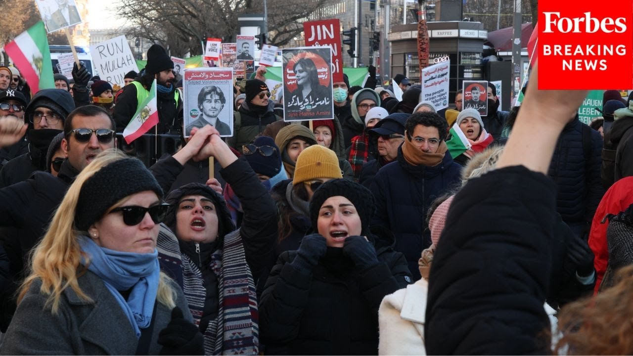 Protesters March Through Streets Of Berlin, Germany To Demand Regime Change In Iran