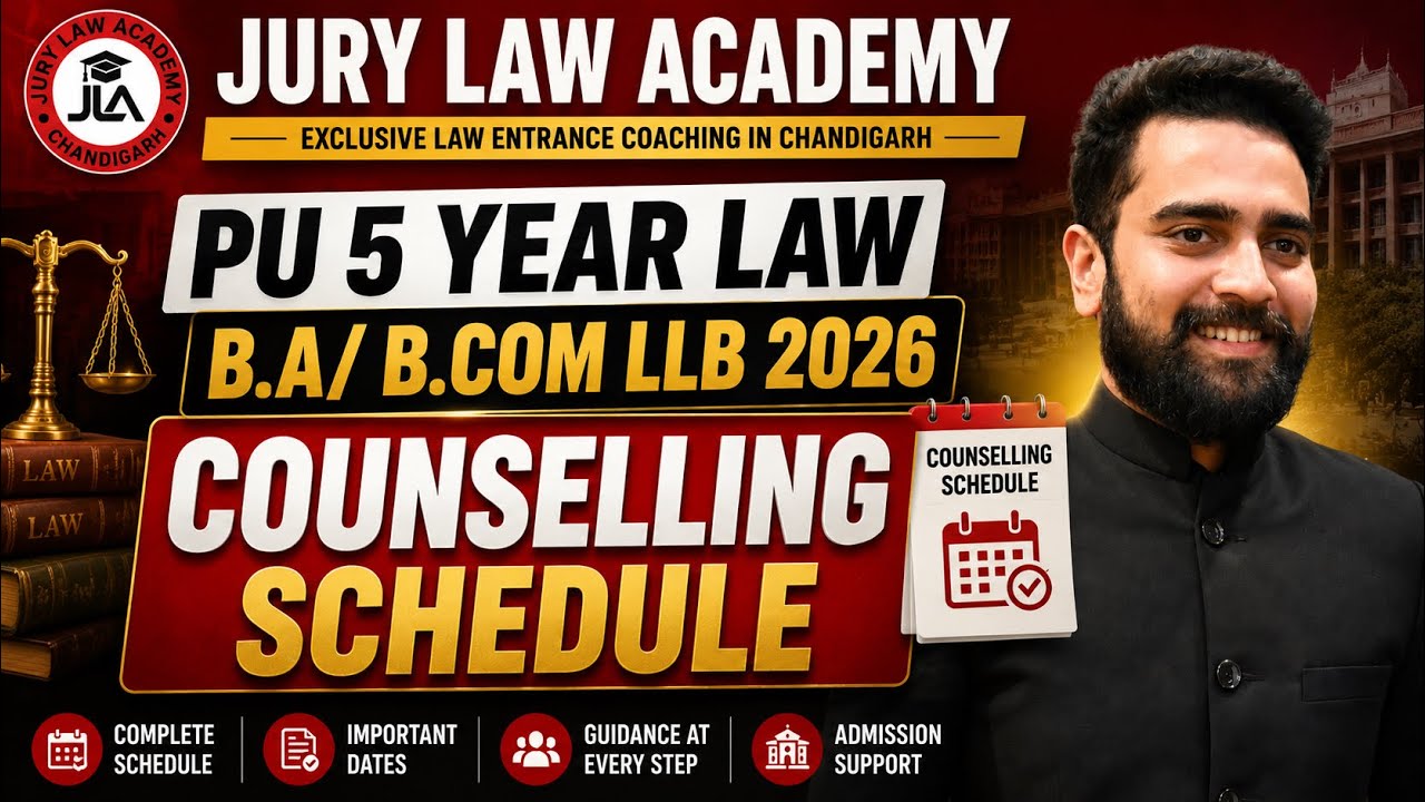 PU LAW ENTRANCE COUNSELLING SCHEDULE FOR ADMISSION TO BA/BCOM LLB
