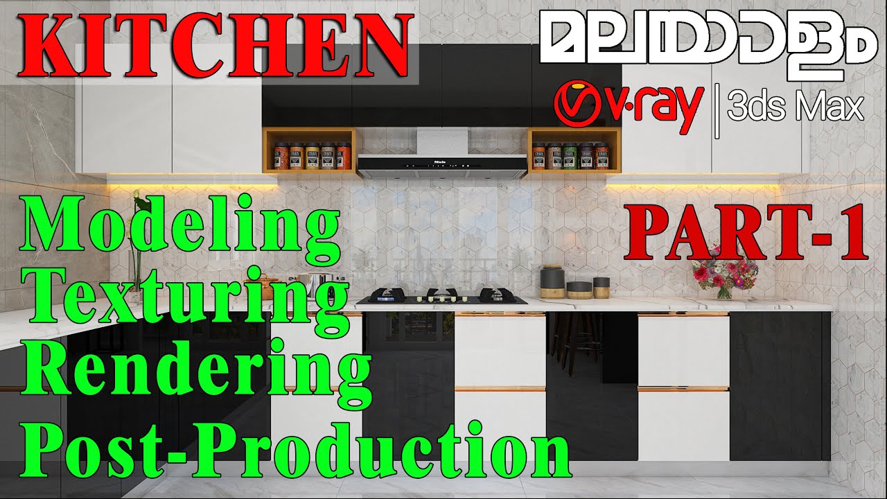 3ds MAX VRAY KITCHEN MODELING TUTORIAL | PART - 1 | MALAYALAM