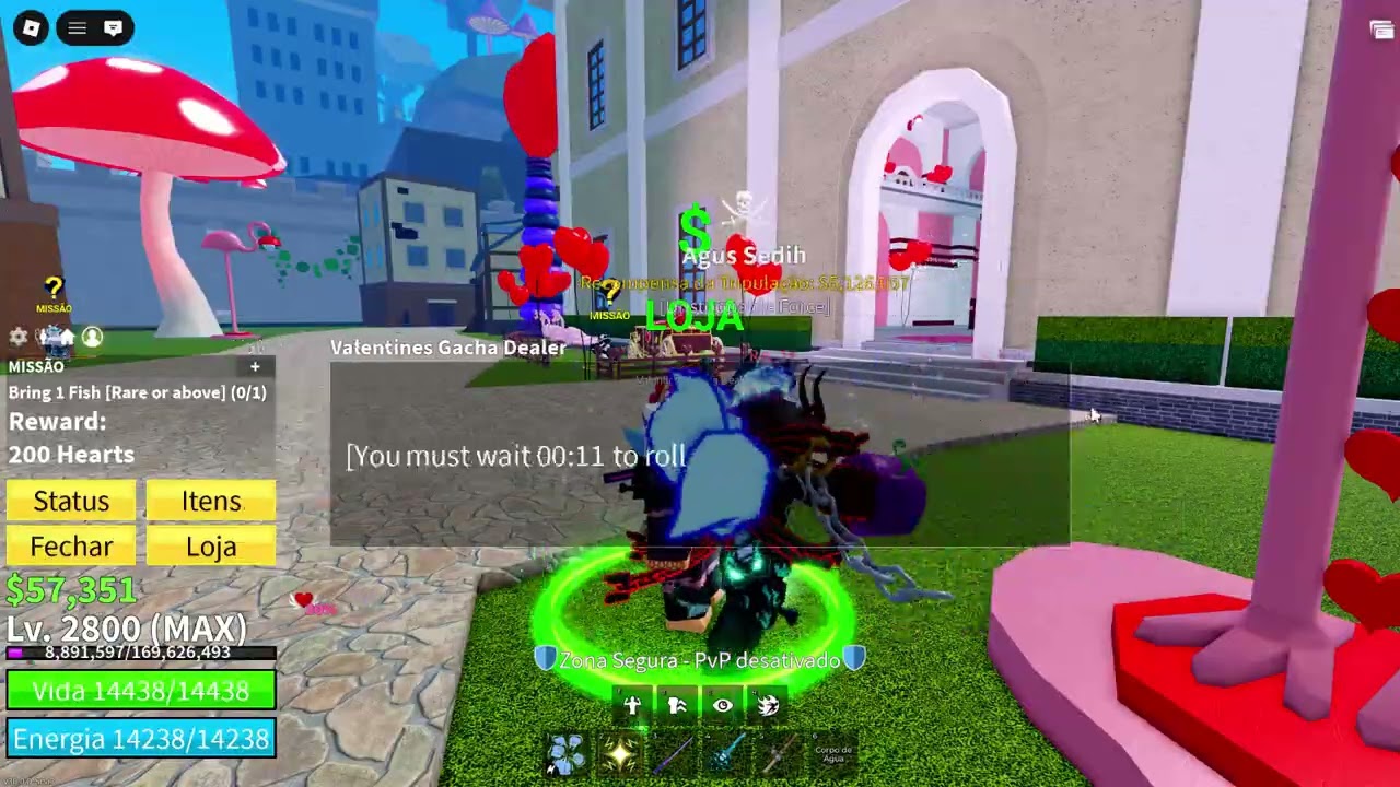 fiz algumas poucas missao e joguei blox fruits