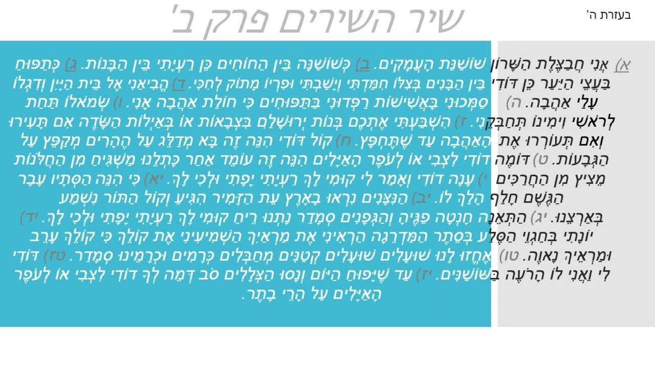 שיר השירים פרק ב' | נוסח יהדות גאורגיה (גרוזיה)