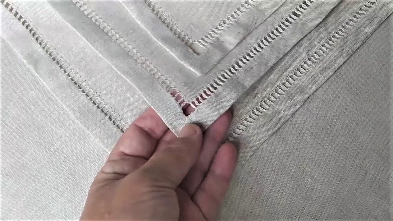 Guardanapo bordado com Ponto Palito
