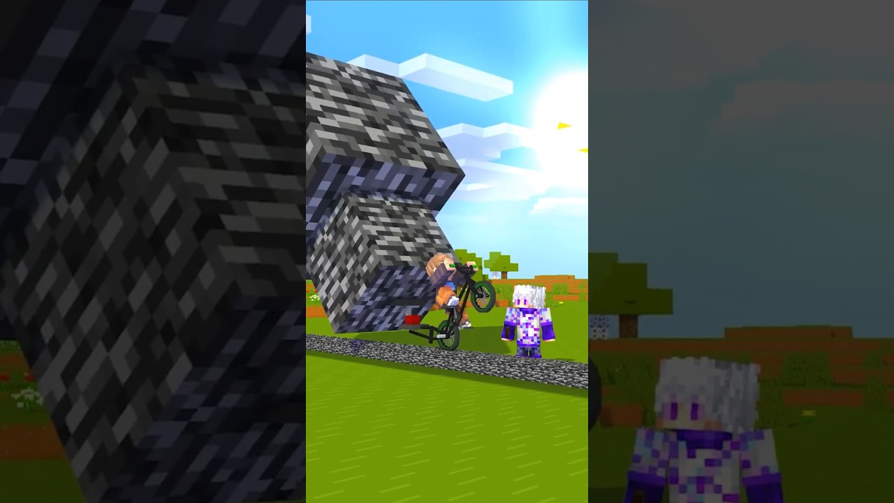 Can you Help Herobrine to balance the Bike?! #minecraft #shorts #roblox #viral #brainrot #animation