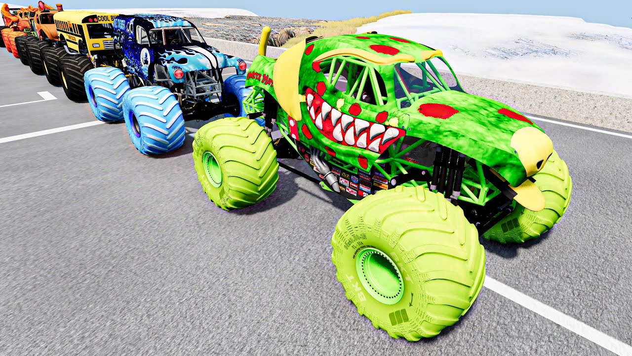 Incredible Flying Monster Trucks JAM -  Crashes Flips and Epic Fails Big Trucks