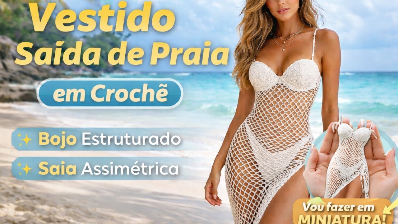 SAIDA DE PRAIA EM CROCHÊ MAIS FACIL DO MUNDO - AULA 01 - FAZENDO O BOJO
