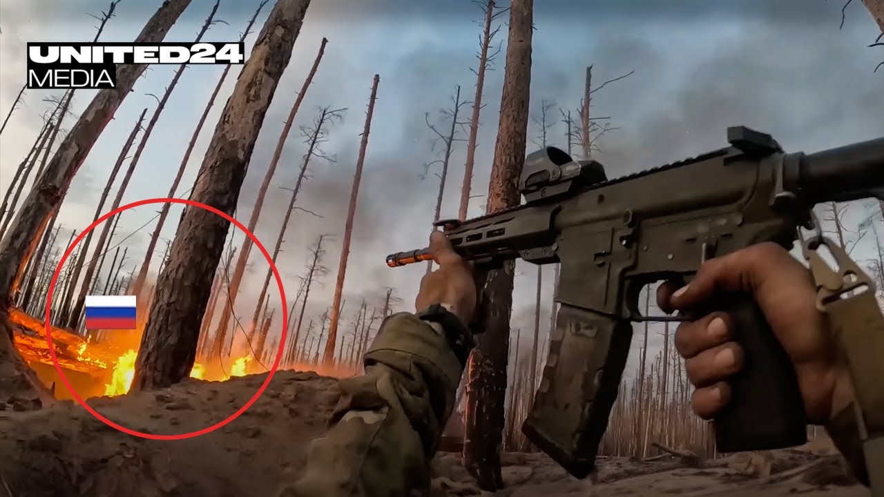 Trench warfare. First Person Shooter. 🇺🇦 Azov Brigade storm Russian trenches. Serebryansky Forest
