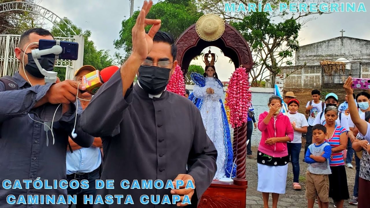 Católicos de Camoapa caminan mas de 25km para llegar a la celebración de la Virgen de Cuapa.