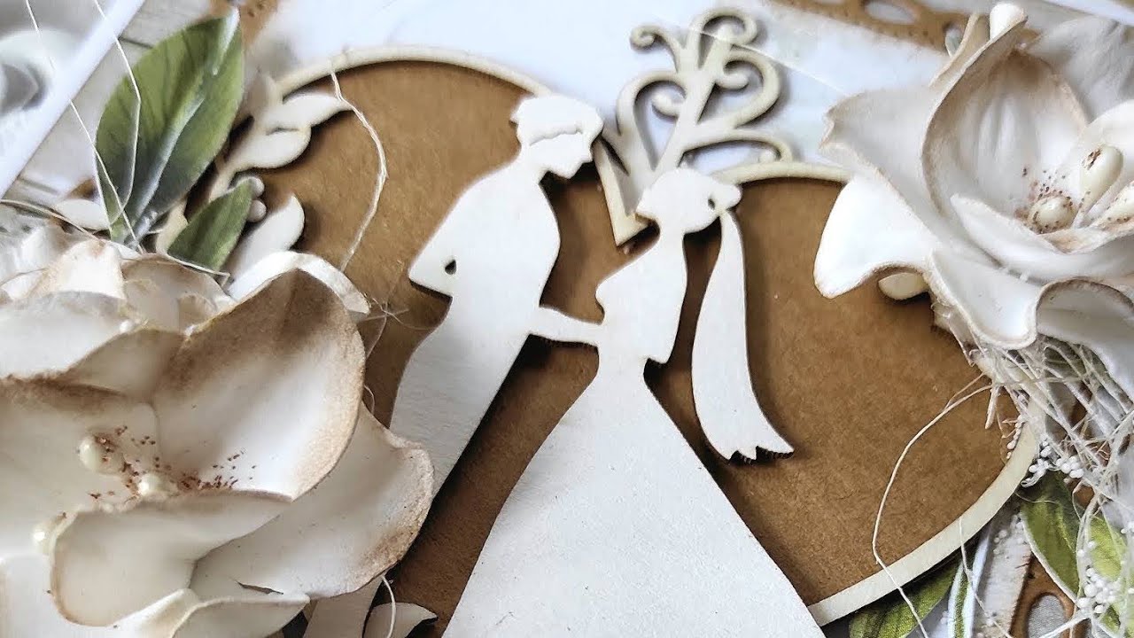 Kursik na szybką, a jednak efektowną, rustykalną kartkę ślubną #diy #cardtutorial #kurs