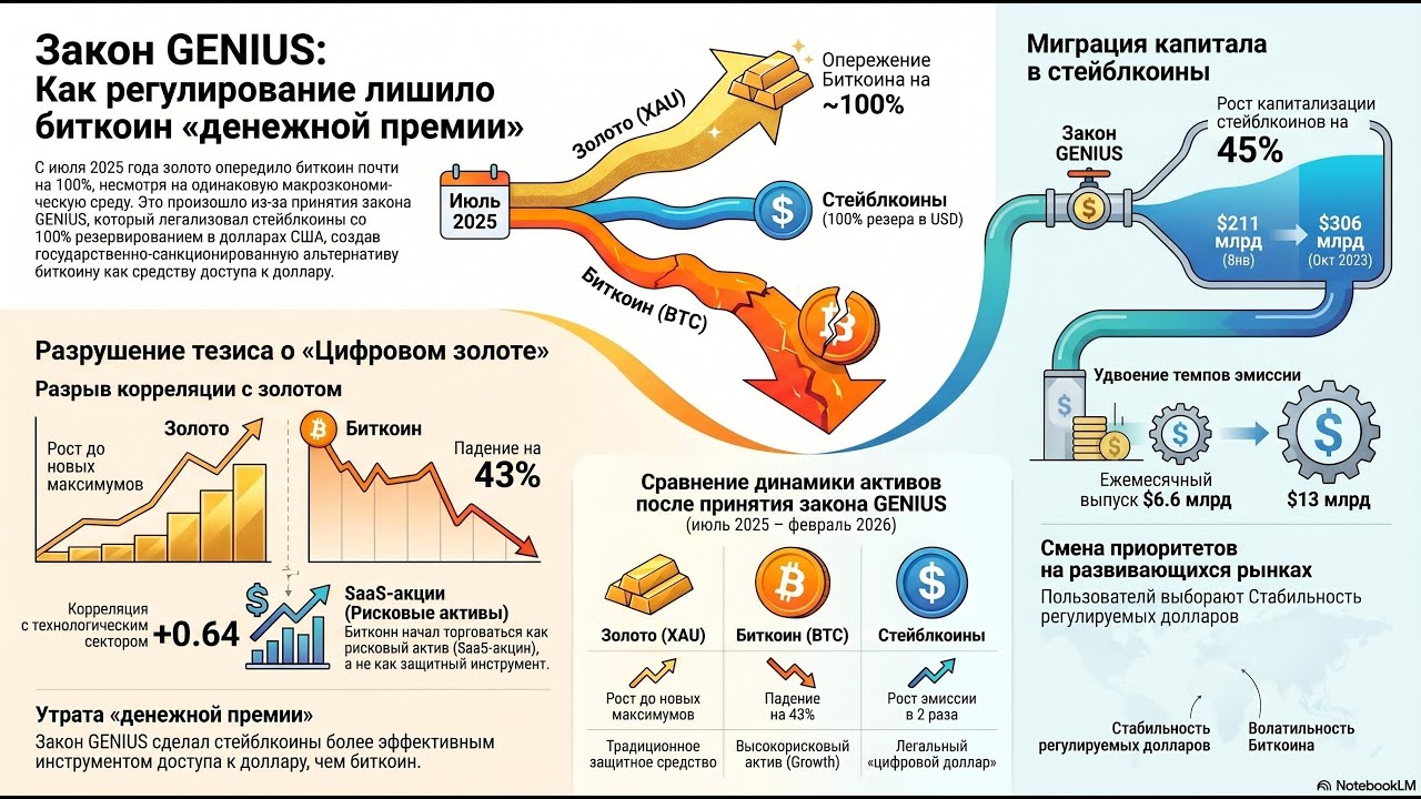 Закон GENIUS изменил оценку денежной премии биткоина. Криптовалюты: долгосрочные и краткосрочные ...