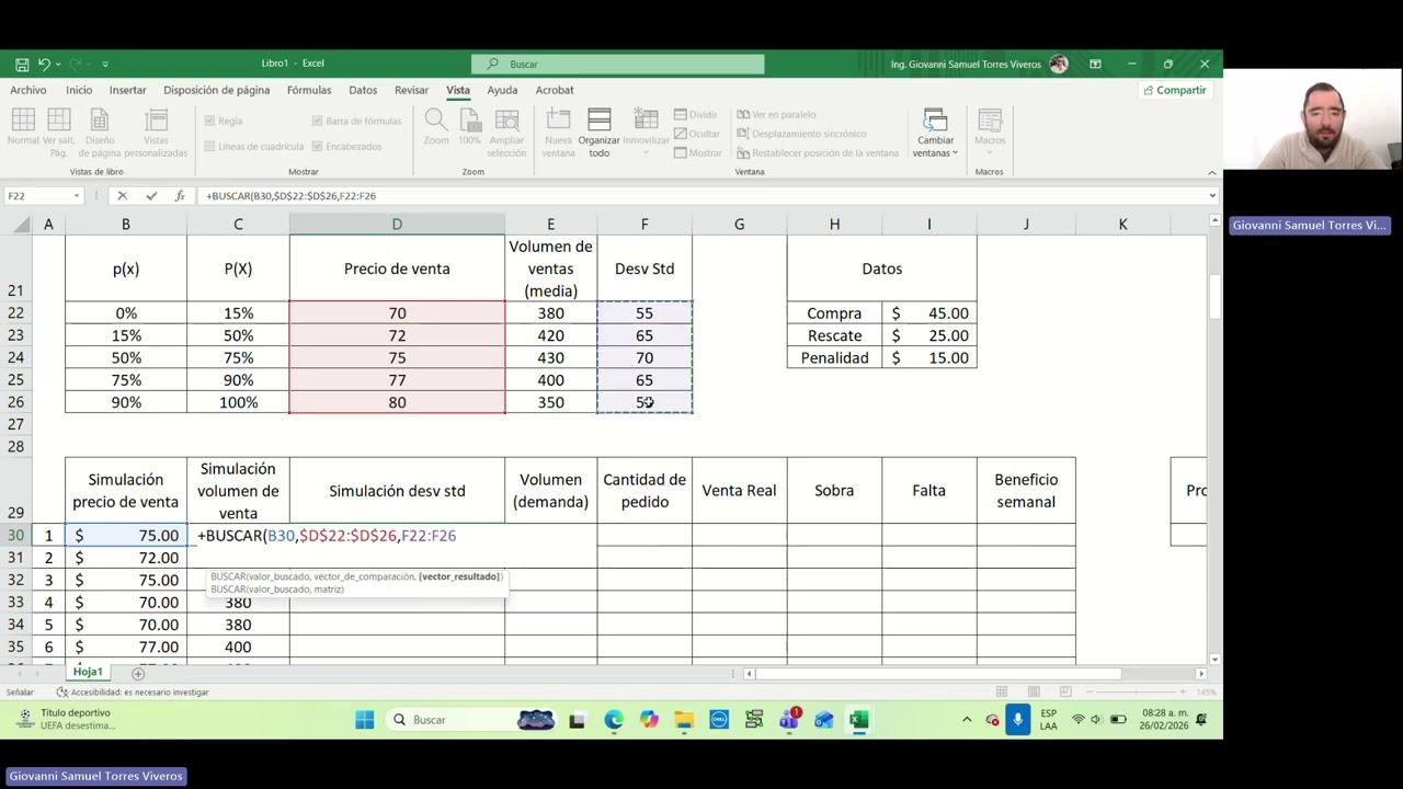SIMULACIÓN DE VARIABLES ALEATORIAS EJERCICIO DE DEMANDA