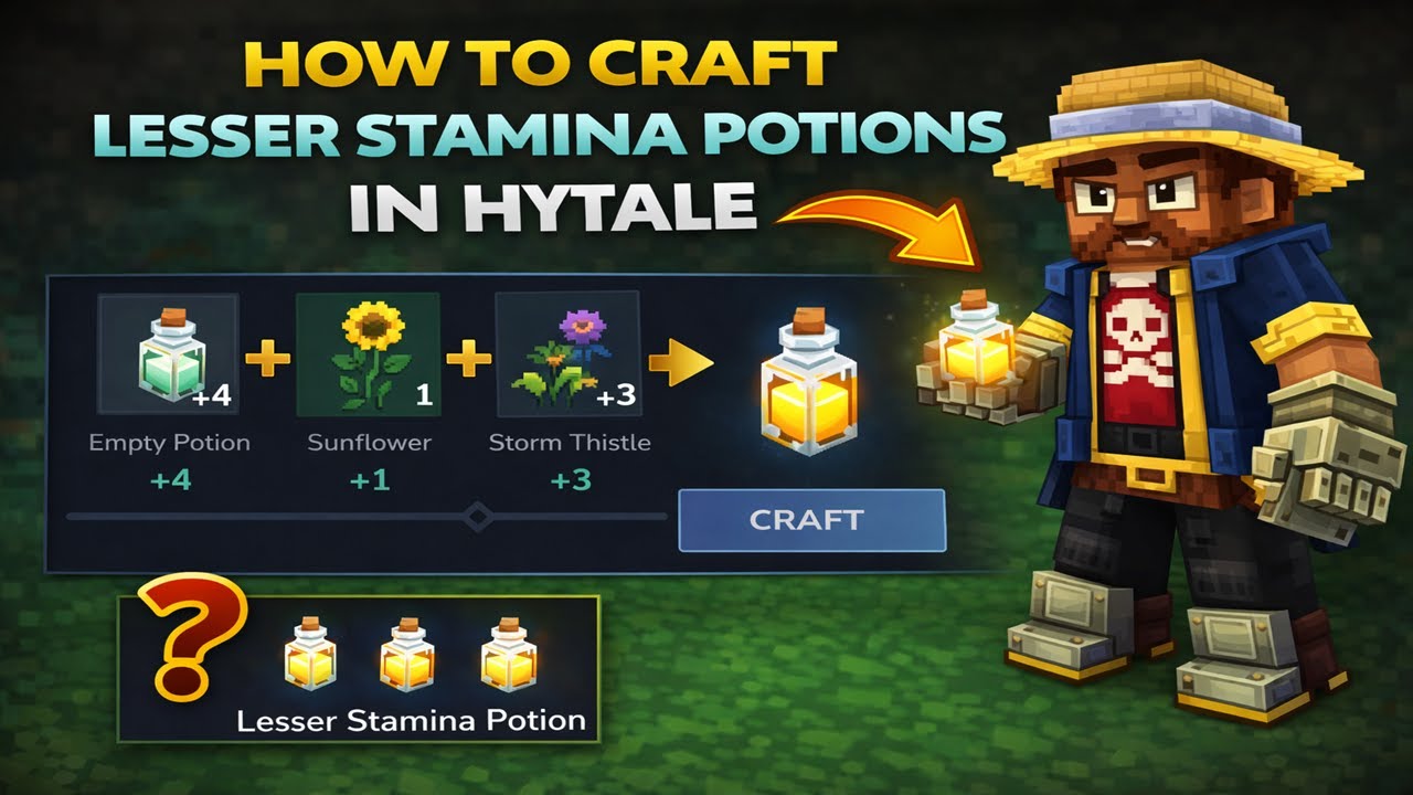 How to Craft Lesser Stamina Potions in Hytale (Step by Step)