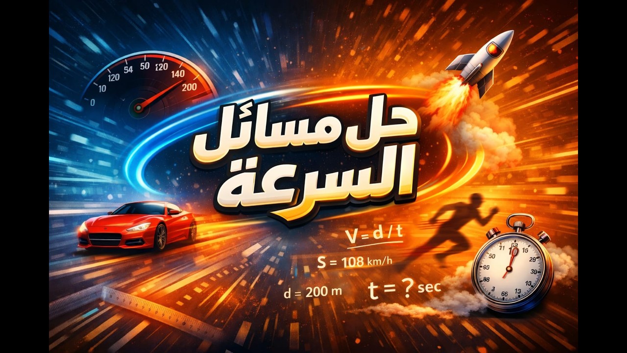 حل مسائل السرعة ( أفكار متنوعة ) علوم الصف الاول الاعدادى مستر محمد خلف الله