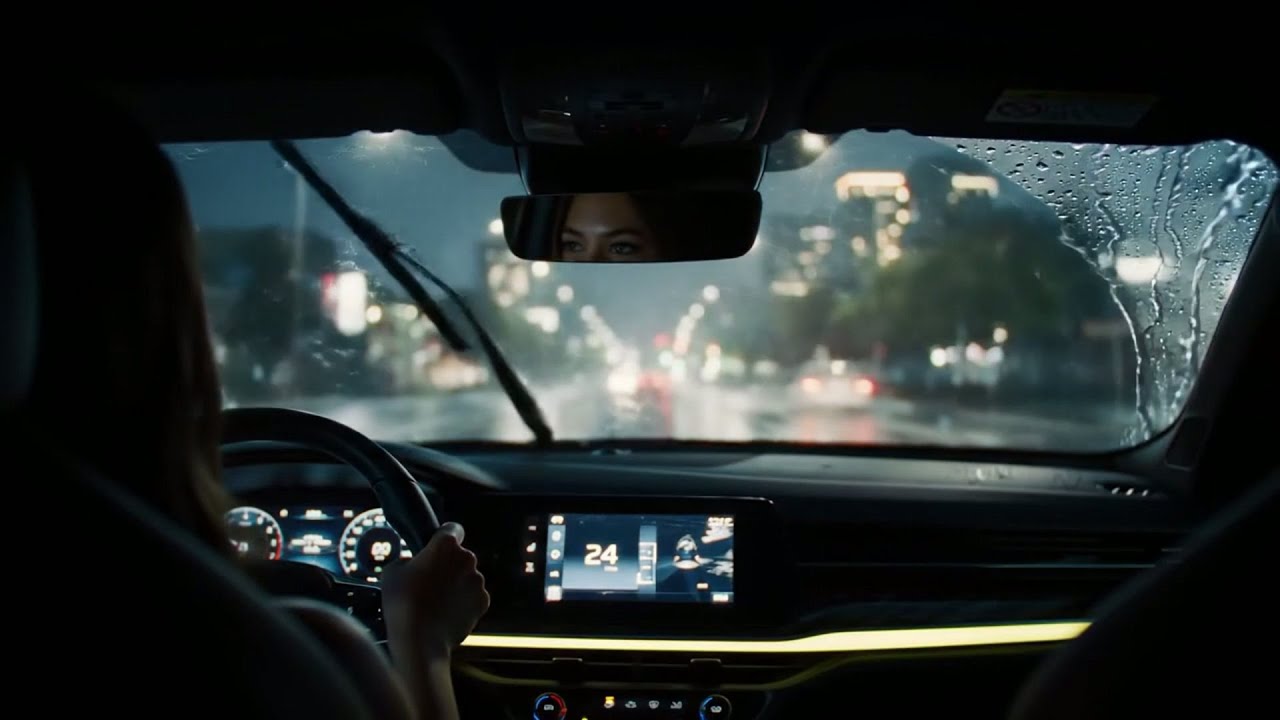 Boring Night Rain ASMR Driving - Dark Screen Sounds for Deep Sleep
