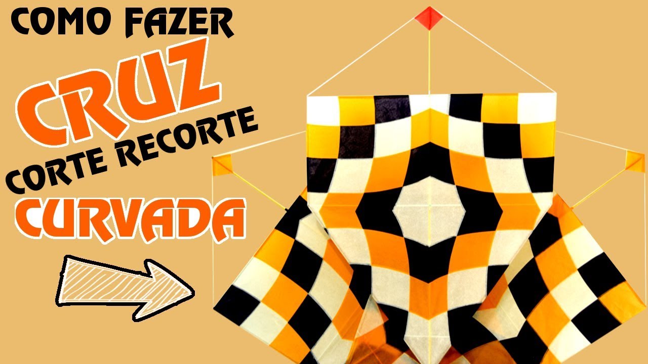 ✂️Como fazer Pipa Corte e Recorte Cruz Curvada 12 cortes | Escola para Pipeiros