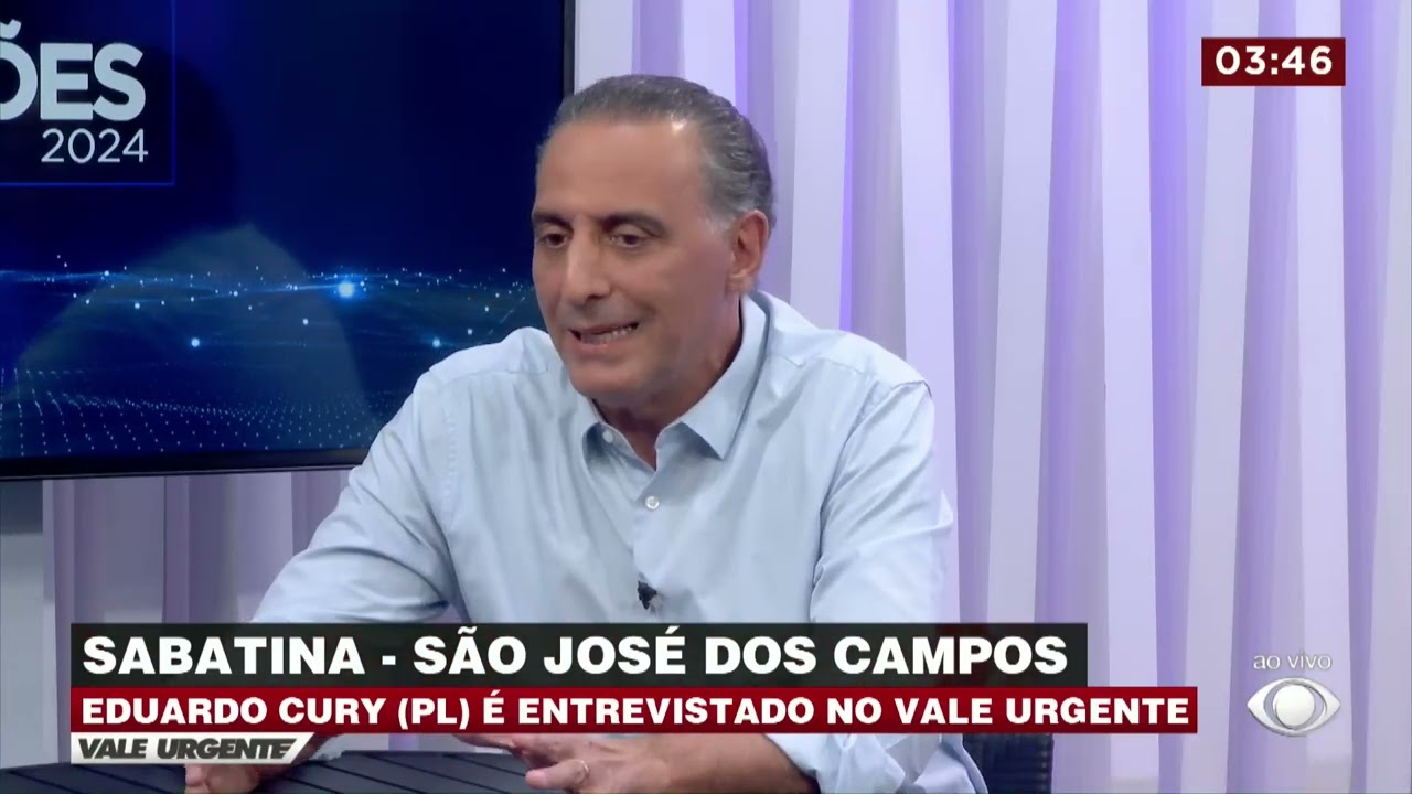 Cláudio Nicolini realiza sabatina com Eduardo Cury (PL), candidato à Prefeitura de SJC