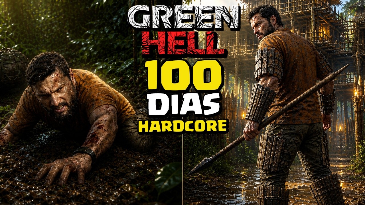 SOBREVIVI 100 DIAS NA AMAZÔNIA DE GREEN HELL SEM MORRER  NO MODO MAIS DÍFICIL!