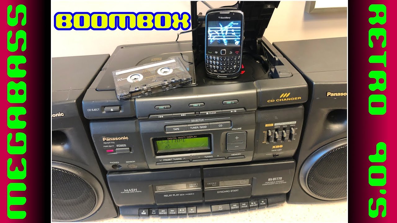 Редкий винтажный магнитофон Curbside Boombox Panasonic RX-DT770 Line-In MOD!