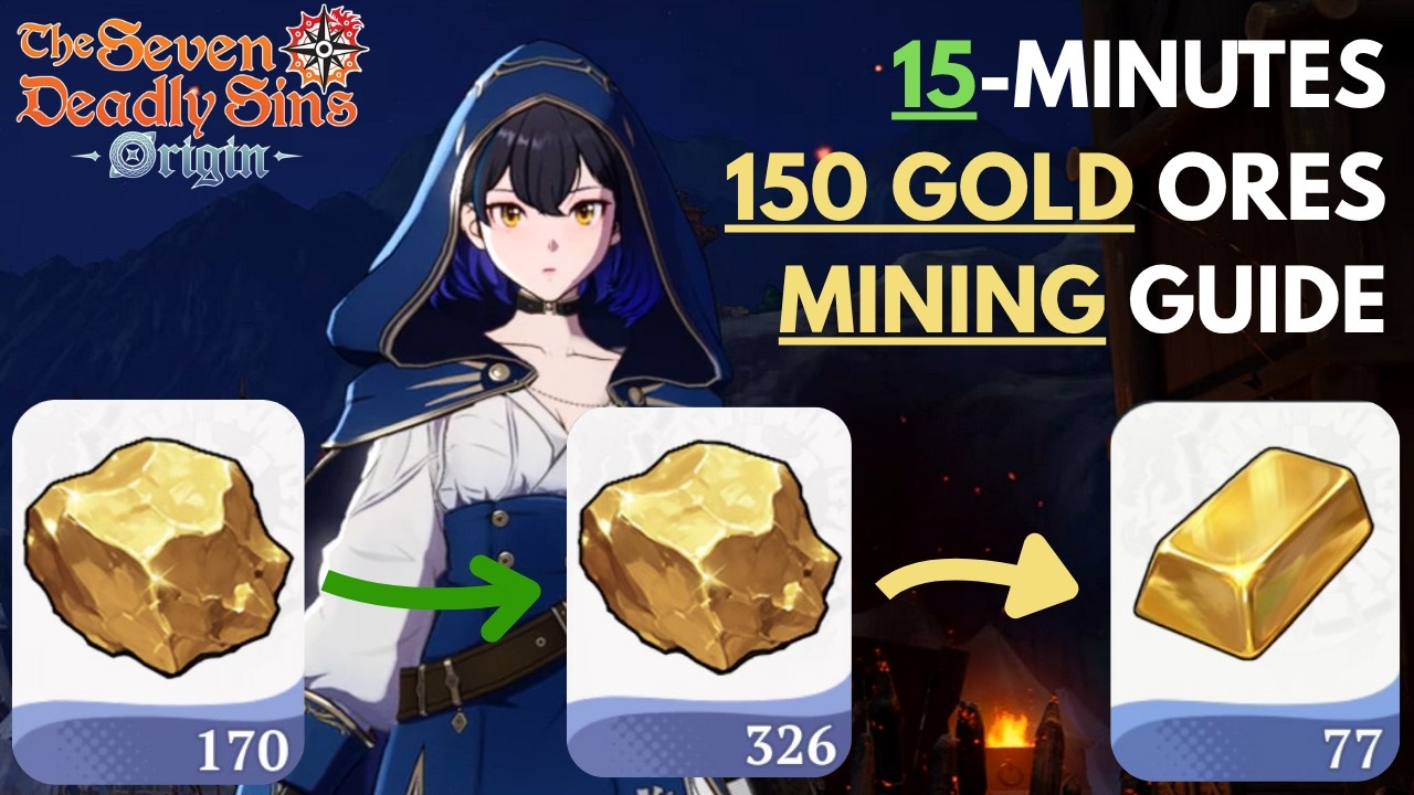 150+ Gold Ores in 15 Minutes! Fastest Gold Mining Route/Guide - All Gold Ore Locations - 7DS Origin