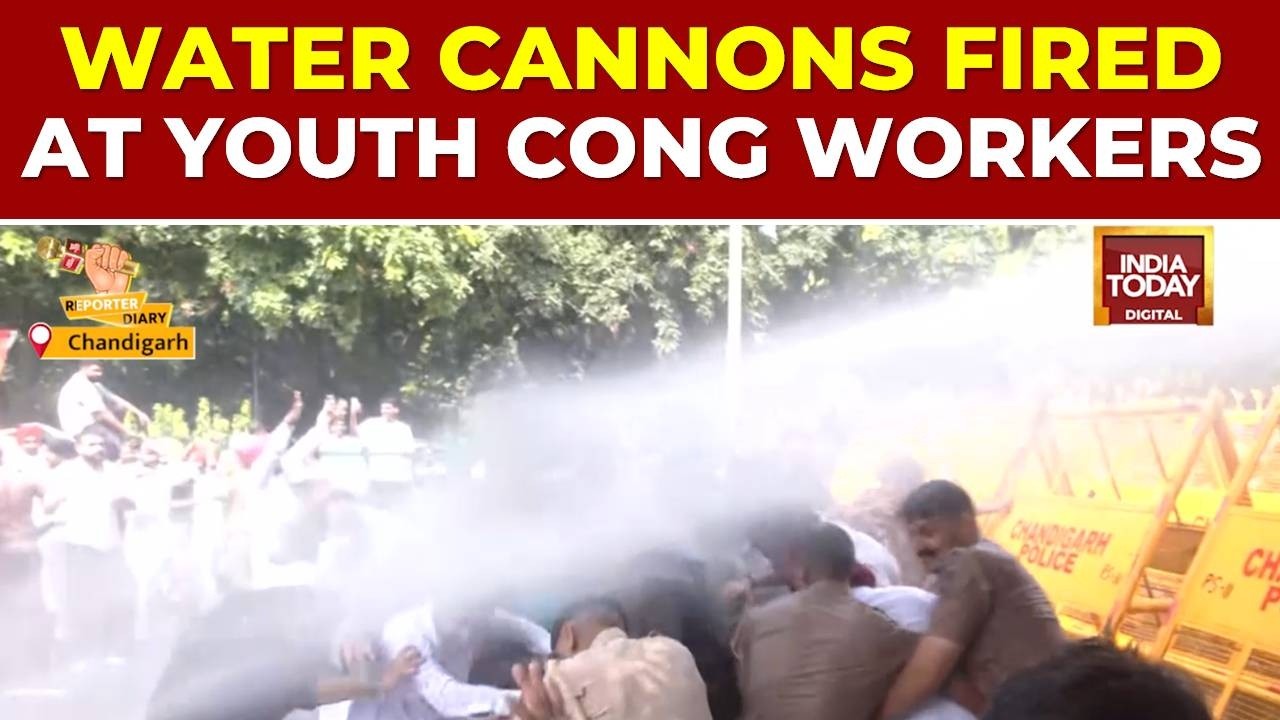 Ground Report: Water Cannons Fired At Youth Congress Protesters In Punjab By AAP Govt | India Today