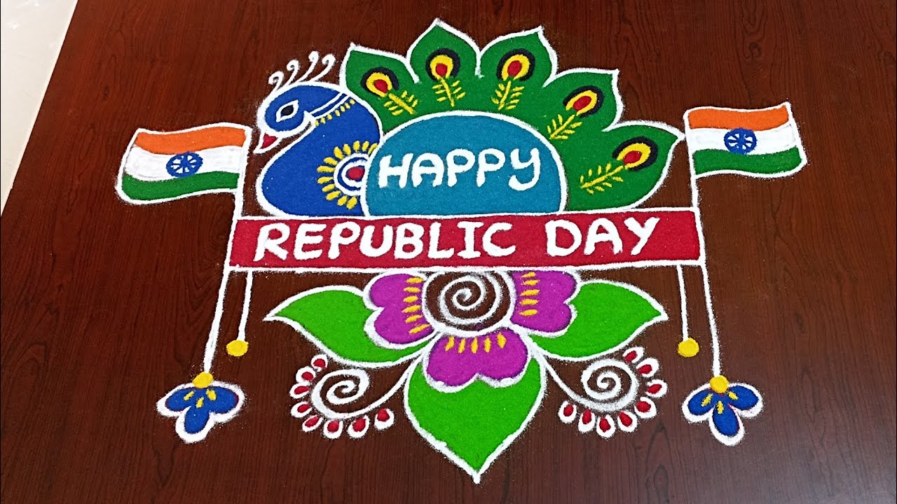 8×2dots Republic day special rangoli designs|independence day rangoli|easy rangoli|#Rang Kaa Rangoli