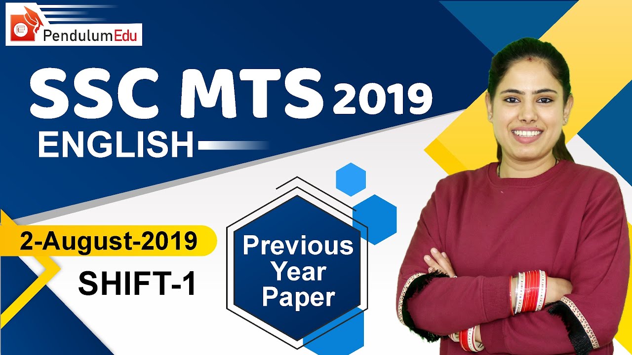 SSC MTS ENGLISH 2 August 2019 PYP Shift 1 | SSC MTS ENGLISH Previous Year Questions