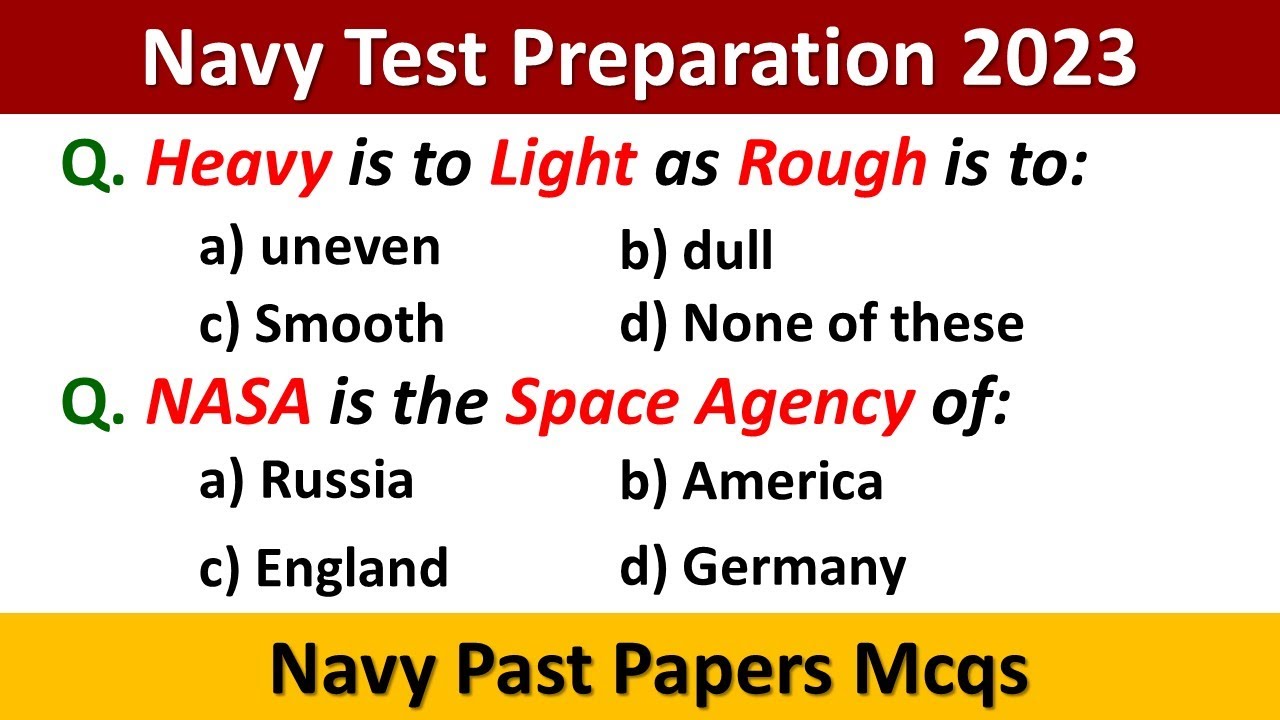 Navy Test Preparation 2023 | PAK Navy initial Test Preparation 2023 | Pak Navy Past Papers 2023 |