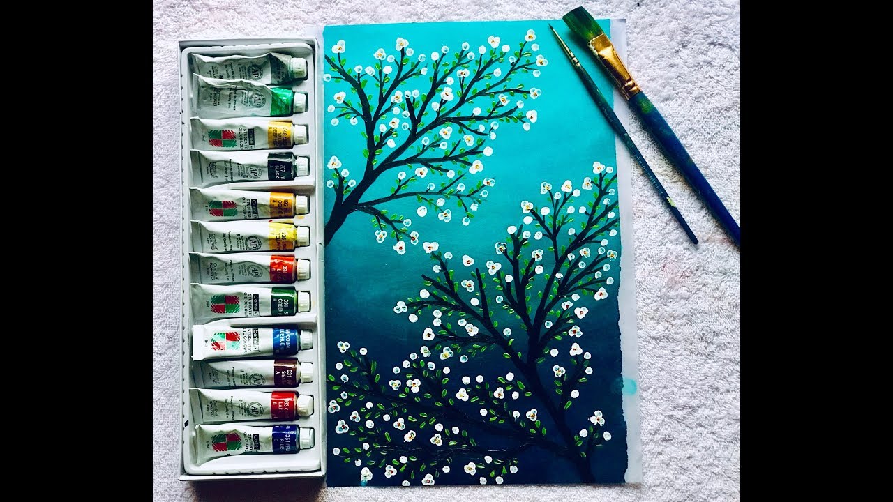 Oil Paint On A4 Sheet| Easy Oil Paint Tutorial For Beginners