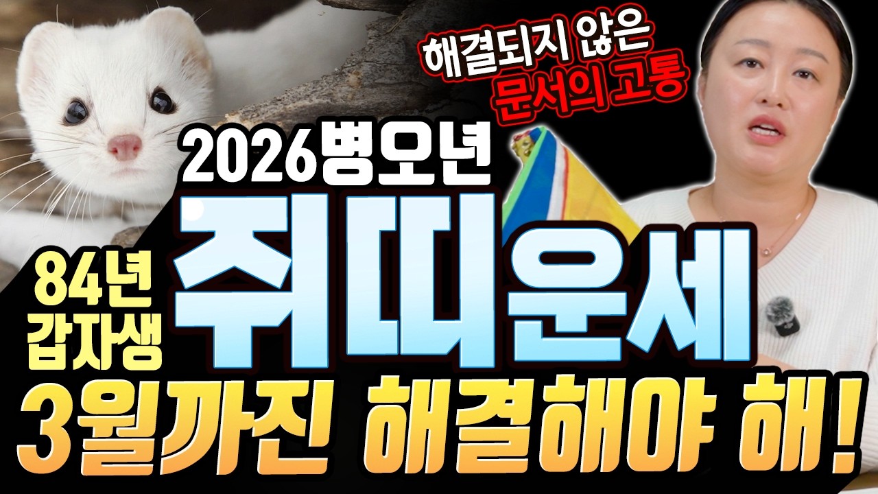 3월까지 해결해야 한다?!! 2026병오년 84년 갑자생 쥐띠운세! [송화무]