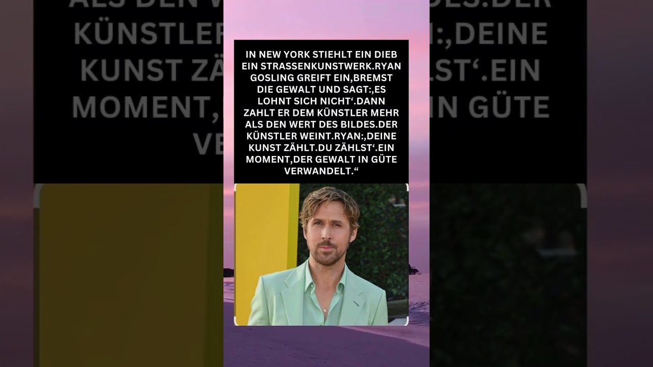 Ryan Gosling rettet Stra&szlig;enkunst &ndash; Gewalt wird zu G&uuml;te
