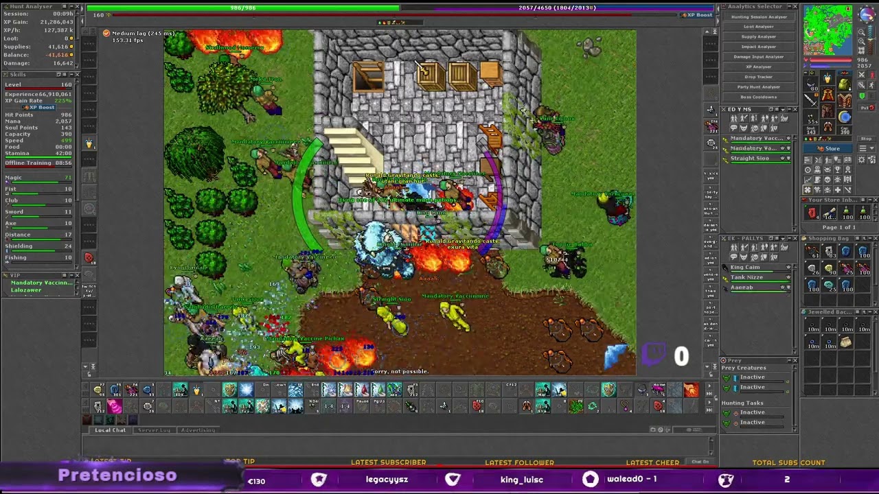 TIBIA RETROHARDCORE FIGHT GRAVITERA 30/03/2025 SECOND TEAM MAKER ADVANCED FROM LVL 141 TO 172 !!!
