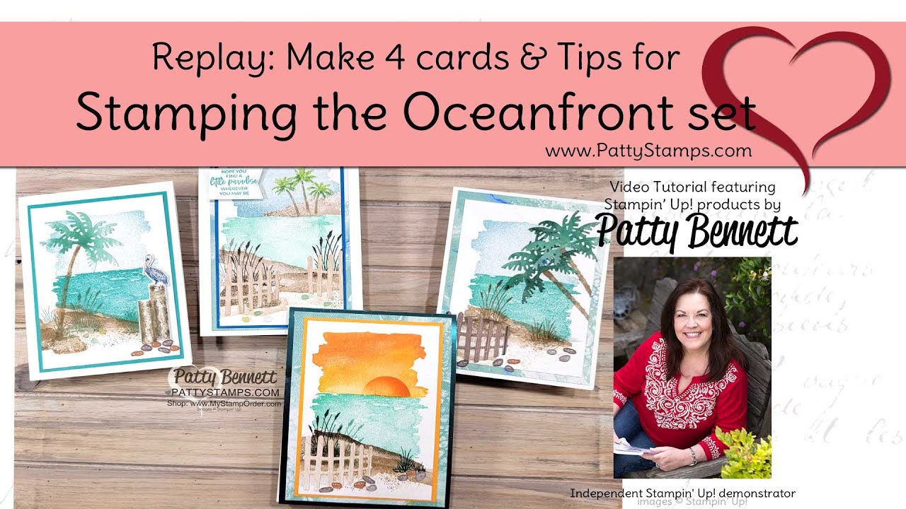 How to stamp the Oceanfront set and make 4 cards