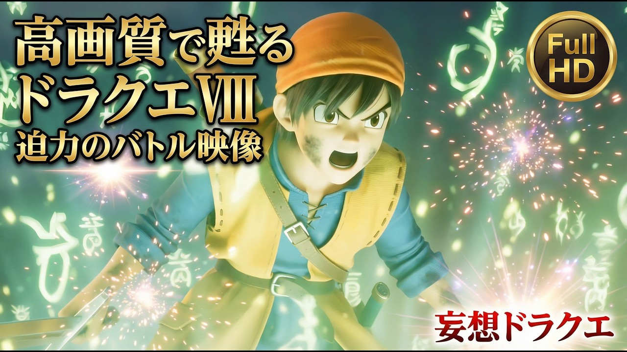 【DQⅧ】もしもドラクエ8が最新グラフィックでリメイクされたら？迫力のバトル映像【FA】 #ドラクエ #ドラクエ8 #cg #aiart #dq8 #fanart