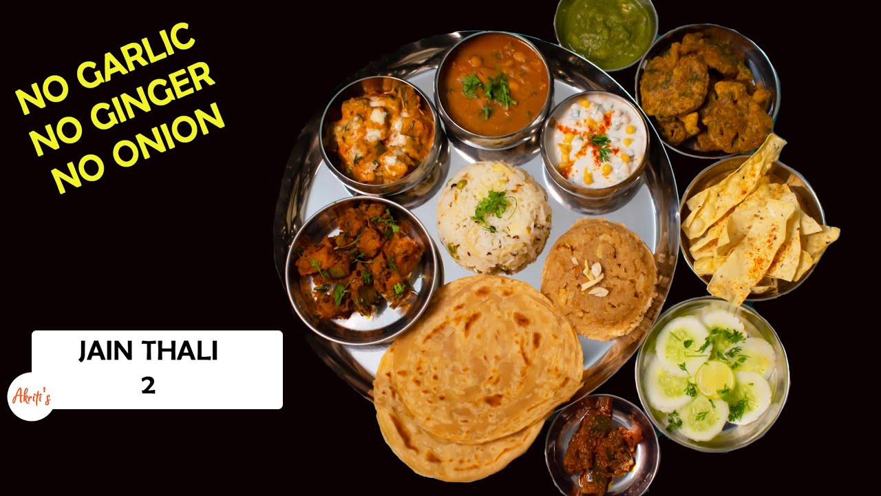 Jain Thali - Indian festival thali | 10 dishes | No Onion, Ginger, Garlic | Pure Veg |Eng & hindi