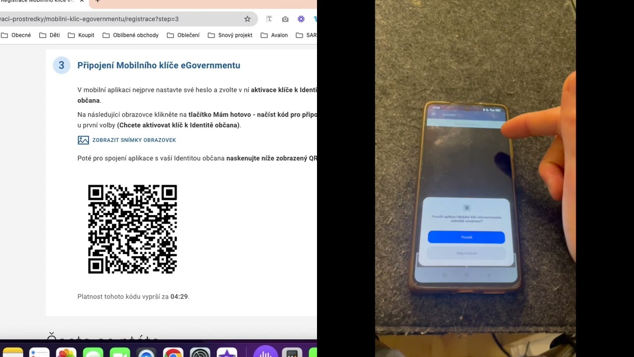 aktivace eGovernment klíče na mobilním telefonu