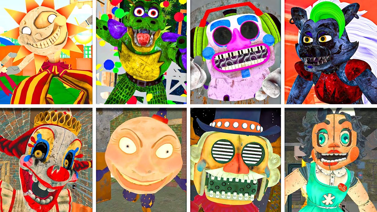 All BOSSES in BRIGHT Mode - FNAF Secret of The Mimic & Security Breach