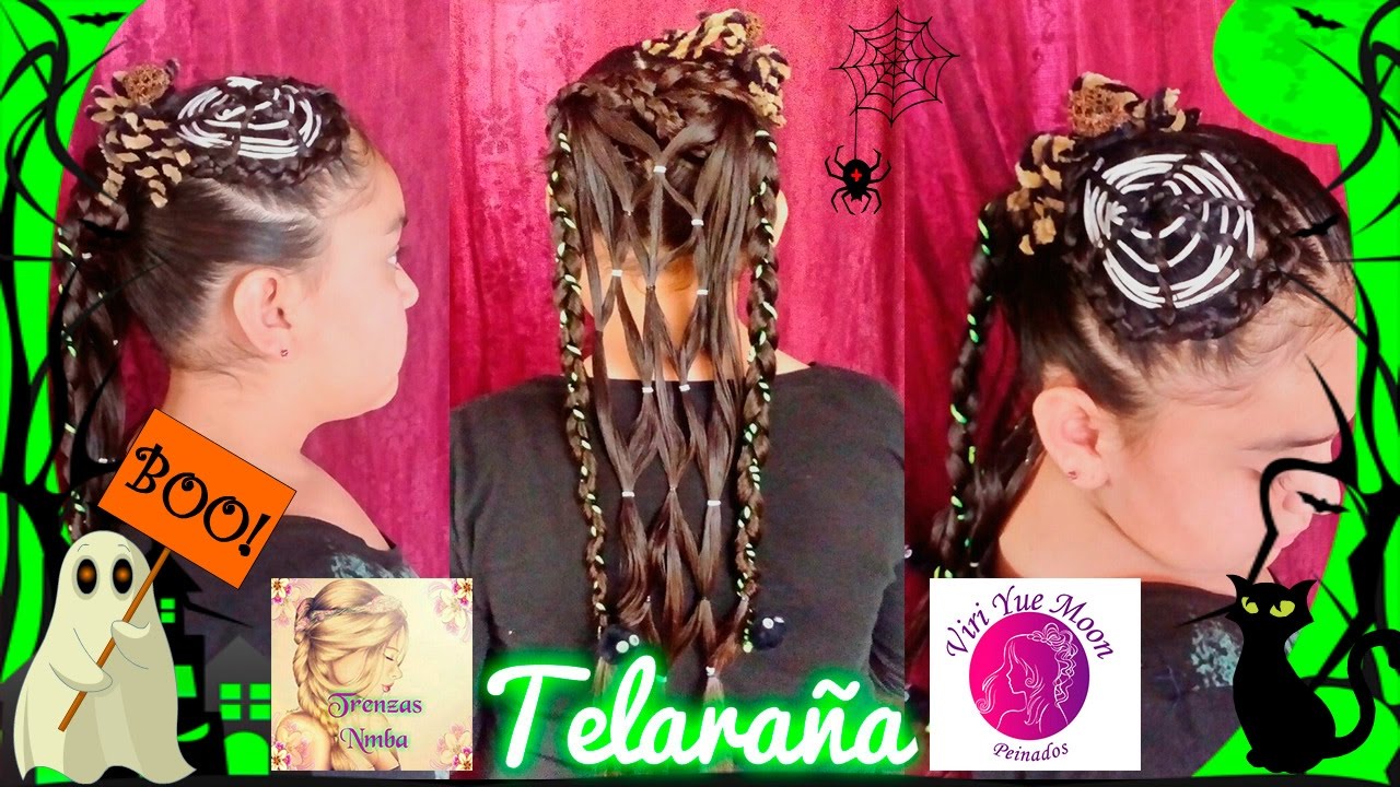 Peinado para Hallowen Telaraña | Spiderweb hairstyle | Disfraces para halloween (Feat.Trenzas Nmba)