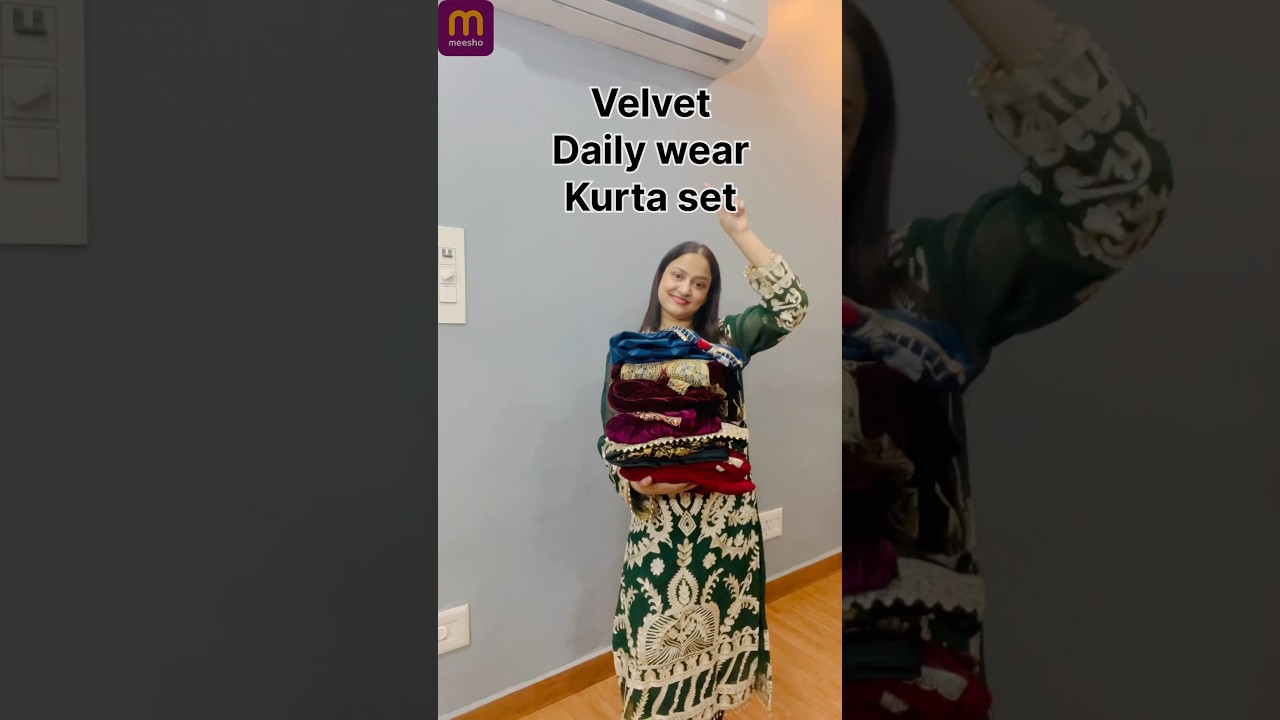 Meesho velvet suit || daily wear kurta set for winter #meesho #winter #kurtaset #meeshokurtiset