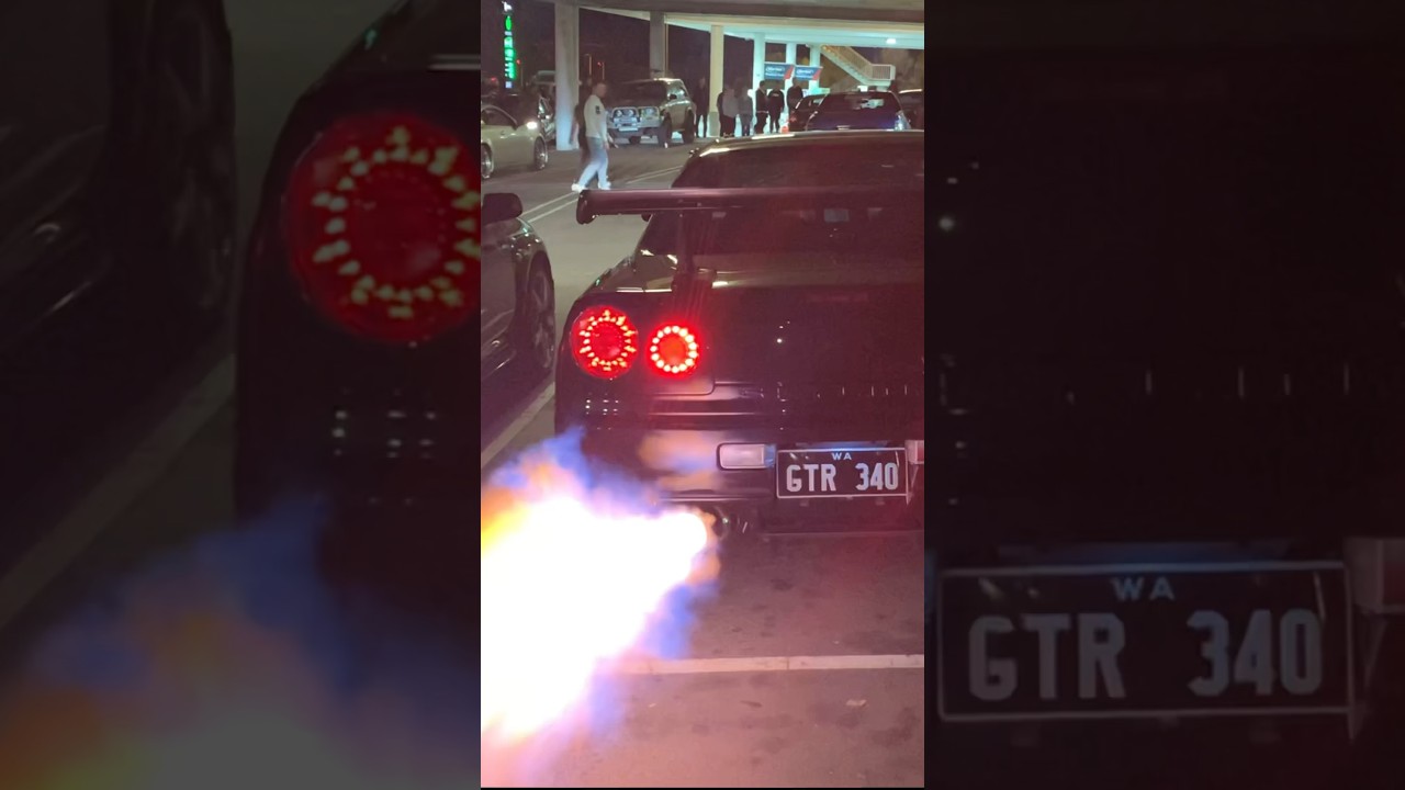 Big flames GTR 🔥 #gtr #nissan #skyline #nissangtr #r34gtr #nissanskyline #rb26 #godzilla #r34gtr