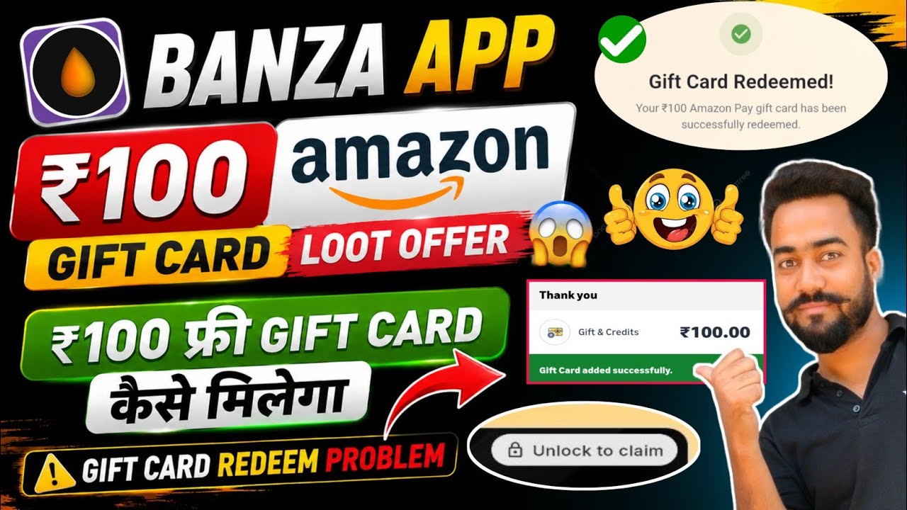 😱₹100 Gift Card🔥Loot Offer Banza! Banza App Amazon Gift Card Offer! Banza Gift Card Redeem Problem? 