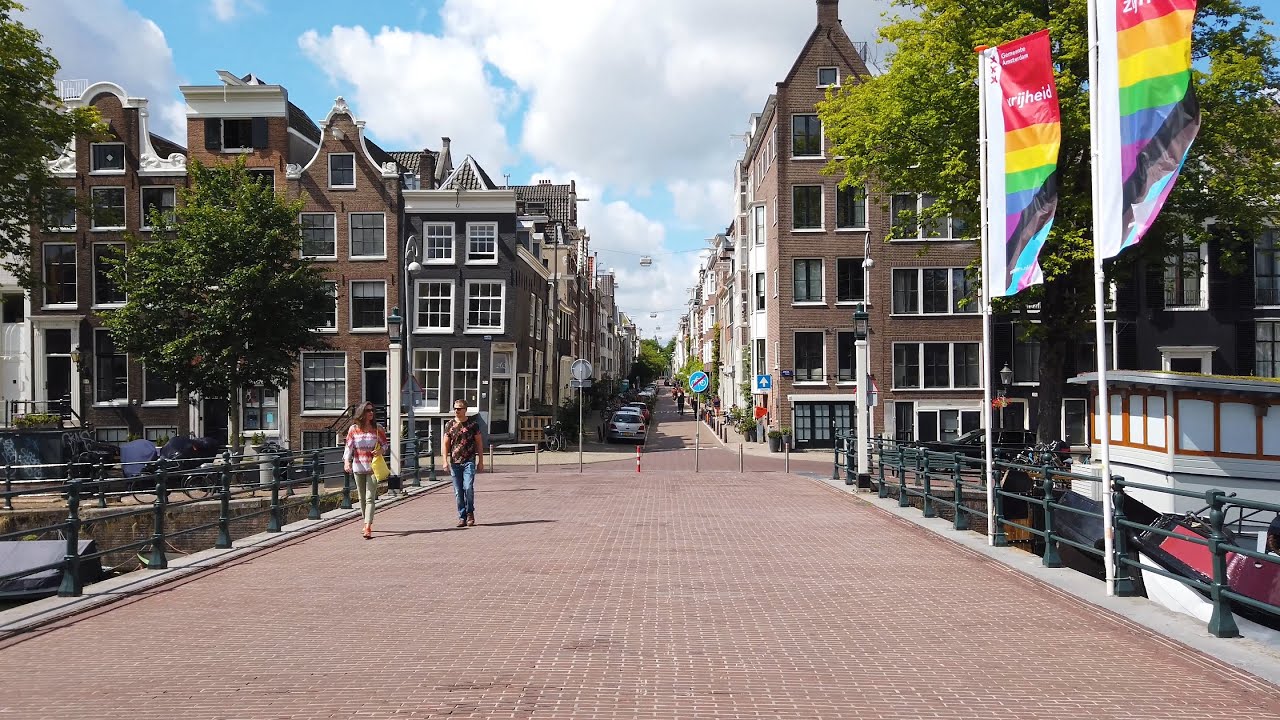 Morning Walk in Amsterdam ⛅ | Canal District Streets - 4K60