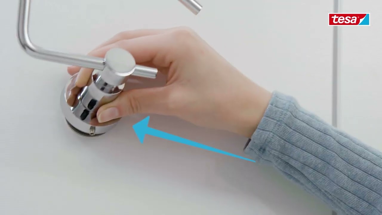 How to hang tesa® Loxx toilet roll holder without drilling into the wall