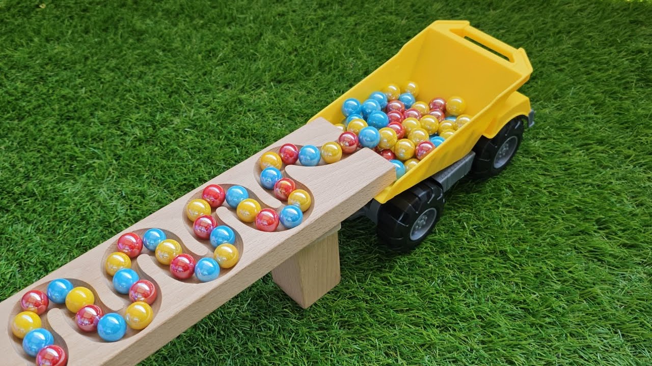 Marble Run ASMR☆HABA Wave Slope & Wooden Cuboro & Colorful Marbles & 小さな大工さん Hubelino Knikkerbaan