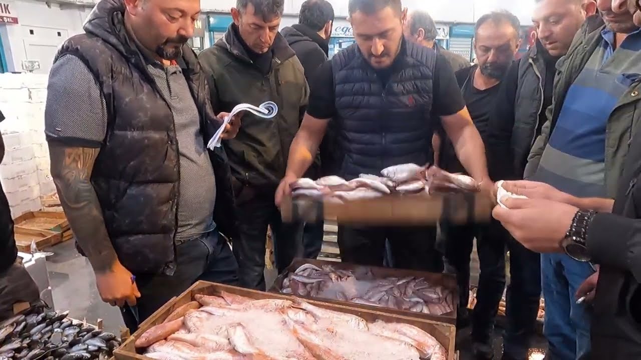 İZMİR Buca Balık Hali (Çılgın Kabzımal Ömer)Kasa ile Balık Mezatı#Fişhc