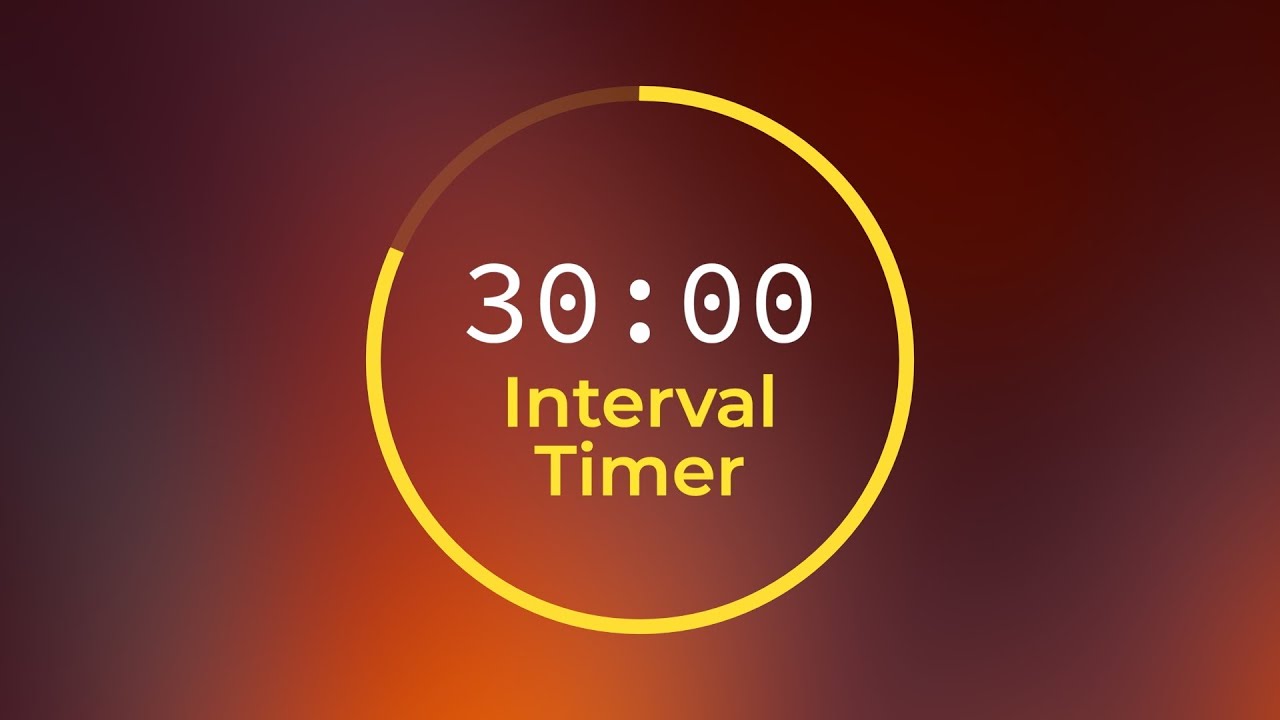30 Minute Interval Timer 🔔 10 hours (no music)