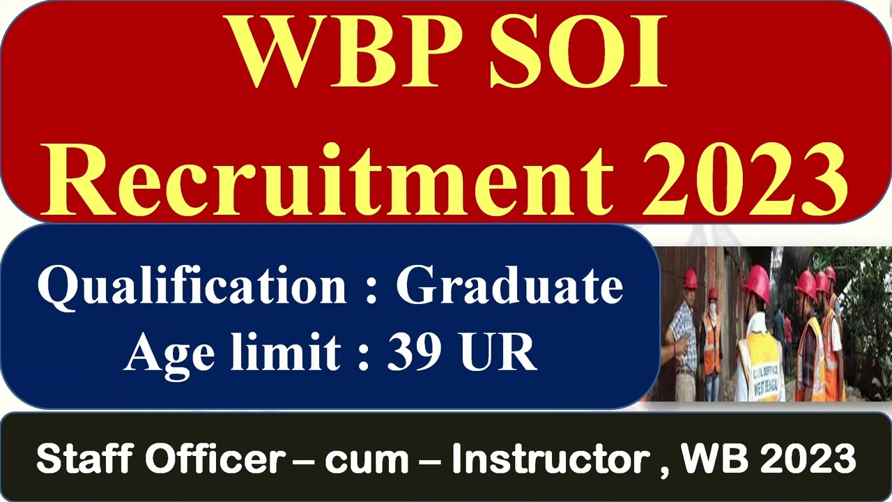 Staff Officer cum Instructor ( SOI ) Recruitment 2023 || Qualification , Age & Exam Pattern ||