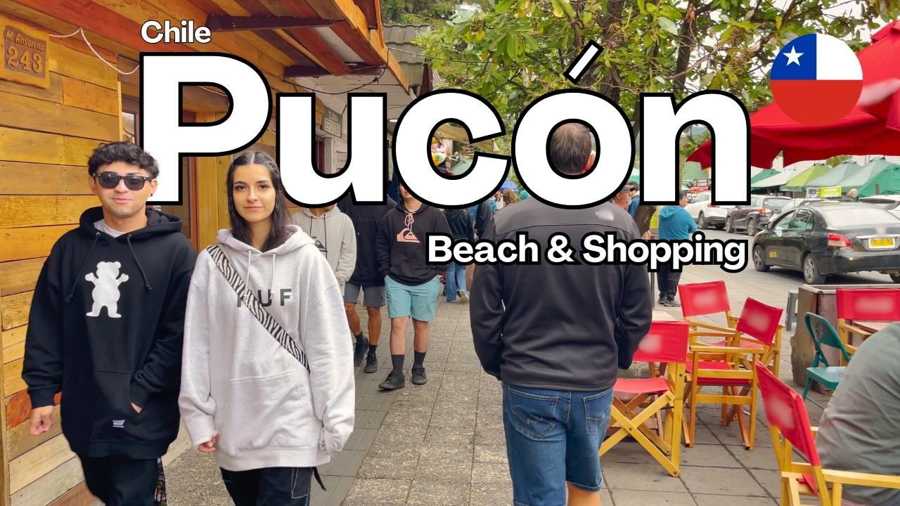 BEACH and City Walking Tour ⛱️ PUCON | CHILE | 4K