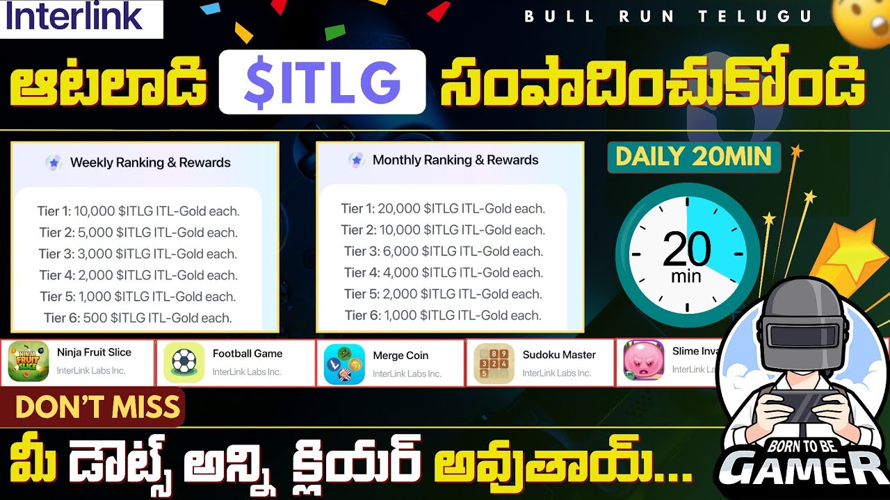 ఆటలాడి $ITLG సంపాదించుకోండి | Weekly & Monthly | Don't Miss! | @BullRunTelugu